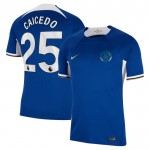 Günstige Fußballtrikots Chelsea Caicedo 25 Heimtrikot 2023-24 Kurzarm